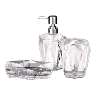 China Sustainable New Design Eco-friendly Home Decoration Bathroom Soap Dispenser Set Bathroom Accessories Set for sale