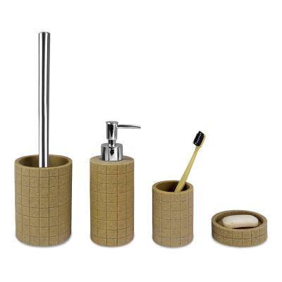 China Sustainable Modern Simple Resin Four-Piece Bathroom Accessories Set For Home Hotel Bathroom for sale