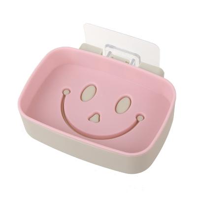 China Modern New Design Double Layer Drain Function Whole Function Soap Dish Plastic Holder With Multi Colors Bathroom Home Hotel for sale