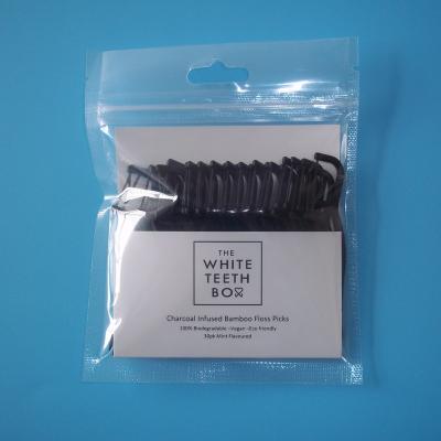 China High Polyester Zip Lock Bag Packed UHMWPE Dental Floss Pick / Toothpick for sale