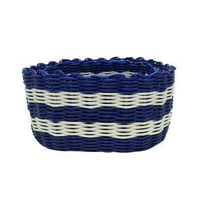 China Cheap creative viable fashion pp wholesale colorful tube environmental protection plastic knitted basket for sale