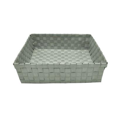 China Sustainable Custom Woven Basket Polypropylene Plastic Basket for sale