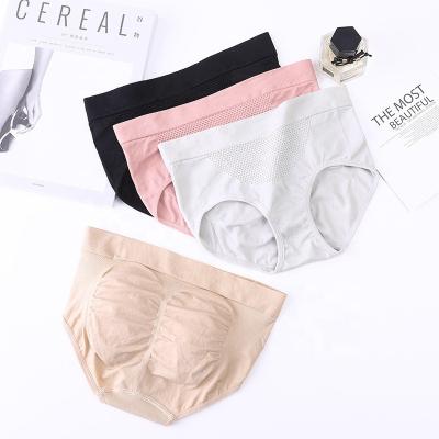 China Women's Solid Invisible Briefs Satin Ice Briefs Women Panties Antibacterial Silk Seamless Mid Waist Panties Underwear for sale