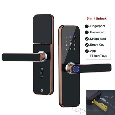 China Hot Sale Aluminum Alloy 2021 Wifi Entry Door Lock Keyless Smart Fingerprint Smart Door Lock for sale