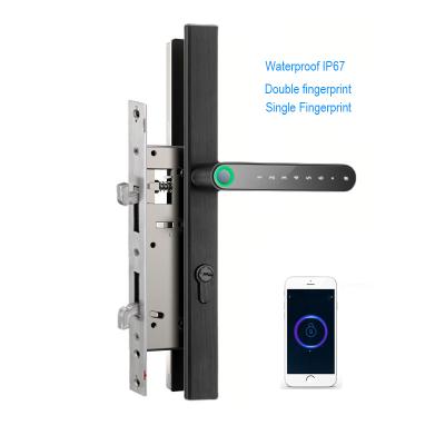 China Ble+card+password+key fingerprint double code automatic electronic door lock waterproof digital door lock for sale