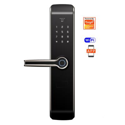 China Electronic Intelligent Digital Door Tuya Fingerprint Handle High Security High Security Basic Track Locks for sale