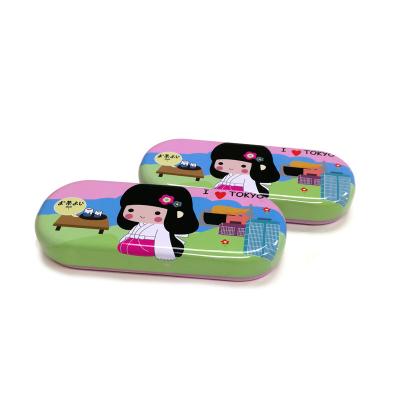 China Lovely Recycled Materials Girls Glasses Packing Box Empty Children's Tin Sunglasses Packing Box Empty Tin Case Kids Sunglasses Packaging Empty Tin for sale