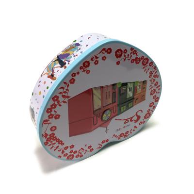 China Recycled Materials Custom Printing Heart Shape Tin Box Large Metal Heart Tin Box Seamless Heart Gift Tin Cans for sale