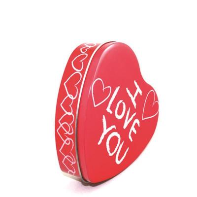 China Large Recycled Materials Valentine's Day Empty Chocolate Tin Box Metal Heart Food Tin Gift Packaging Box Beautiful for sale