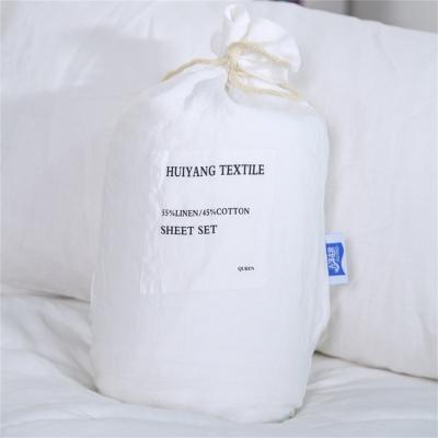 China Disposable Large Plain Pure French Washed Linen Bedding for sale