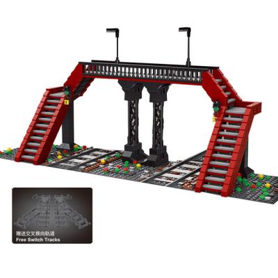 China 2021new electronic toy toys Assemble Building Blocks city bricks model railroad crossing KING 12008 parts MOLD train logo toys birthday gift for sale