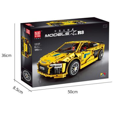 China Toy Mold King 13127 Electronic Yellow Technic R8 RC Car Toys Brick Remote Control Truck Toys Block Building Plastic Car Diy Toy Set for sale