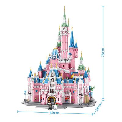 China Toy Panlos 613003 Dream House villa small particles electronic puzzle brick set pink princess diy toys for girls castle building blocks toy 2021 for sale