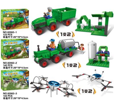 China Toy New Electronic Toys 2021 Children's Baby Playing Farm Life Harvester Model Building Block Toy DIY Farmer Happy Children Educational Toy for sale