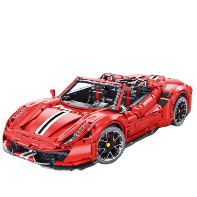 China 488 Pista Kids Super Racing Car 1:8 Model Toy Sports Car T5005 High Tech Electronic Series Building Block Bricks Toys Funny Gift for sale