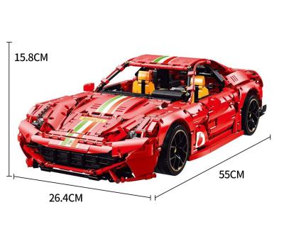 China Electronic Toy Super 18K k100 bricks play creative super sports car assembly 2021 f12 brick set building block diy toy for electric kids car toys for sale