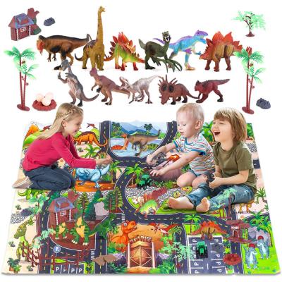 China With IC Amazon Hot Sale Dinosaur Park Realistic Lager Mats Egg Toy Lager Dinosaurs 2021 Models Education Animal Set Toys For Children for sale