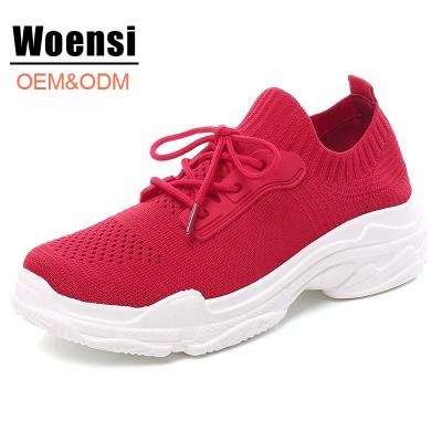 China New Fashion Textile Women OEM Fat Sneakers Platform Trainers Shoes Sports Ladies for sale