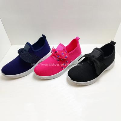 China Cheap price news fashion textile women sneakers running shoes ladies trainers shoes injection shoes for sale