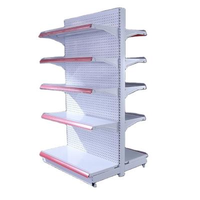 China Double-sided High Quality Steel Double Sided Convenience Store Display Shelf Supermarket Shelving for sale