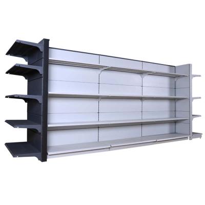 China Double Sided Heavy Duty Modern Grocery Display Rack Supermarket Steel Retail Shelves for sale