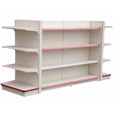 China Heavy Duty Double Sided Metal Retail Store Rack Shelf Gondola Shelving Supermarket Shelves for sale