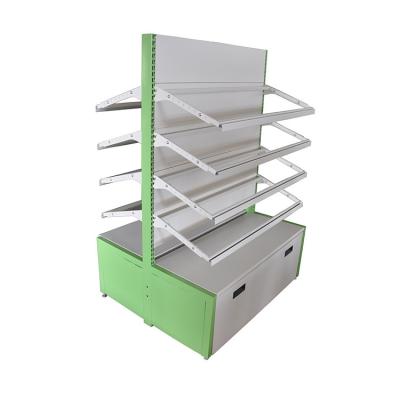 China Customization Grocery Supermarket Double Sided Snack Shelf With Cabinet for sale