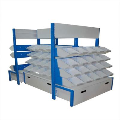 China Double Sided Wholesale Plastic Boxes Retail Store Supermarket Snacks Display Rack Shelf for sale