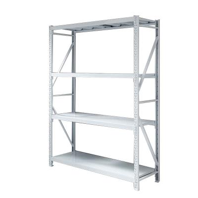 China Corrosion Protection Light Duty Adjustable Steel 4 Layers Warehouse Racking Shelves Stacking Racks for sale