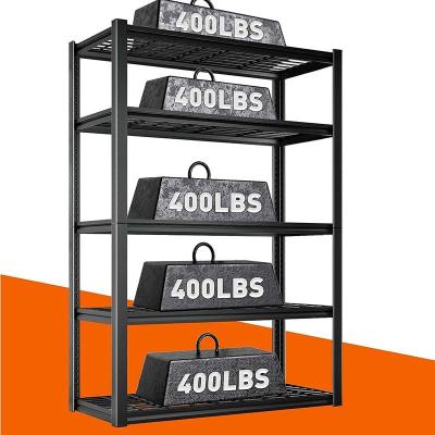 China Corrosion Protection Heavy Duty Metal 5 Tier 400Lbs Adjustable Industrial Rack Garage Storage Shelving Unit for sale