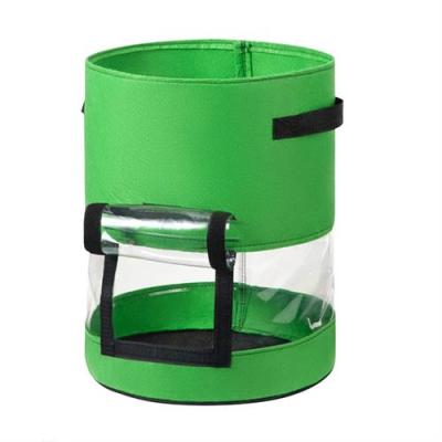 China Europe Cloth Pot Grow Bag Potato Planting Felt Grow Handle Bags With Window for sale