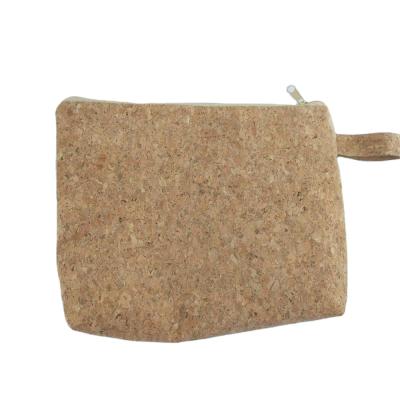 China Newspaper Used Cute Natural Cork Wood Fabric Clutch Woman Hand Zipper Eco-Friendly Bag for sale