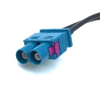 China Automotive fakra C female to fakra C female dual connector cable 5m blue for sale