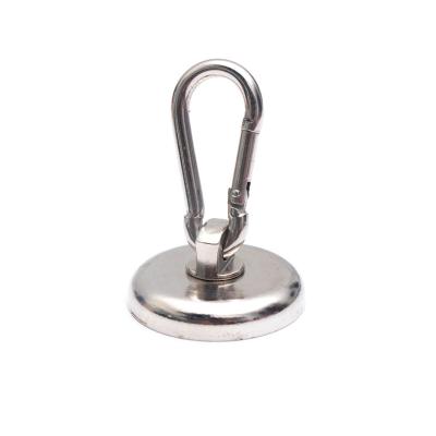 China Metal Customized Magnetic Hooks Super Strong Neodymium Pot Magnet With Removable Carabiner Snap Hook for sale