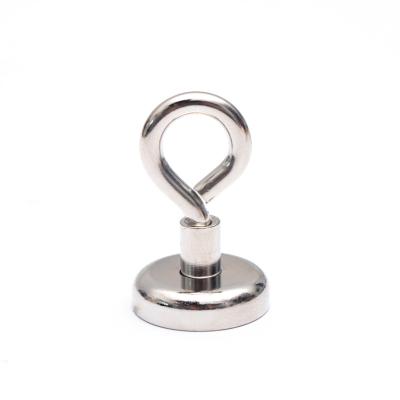 China Metal NdFeB Magnetic Hook Magnet Detachable Circular Sucker with Rope Lifting Ring to Salvage Strong Magnetism Lifting Ring for sale