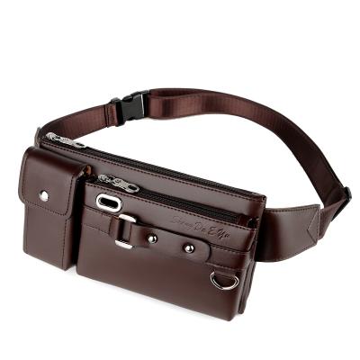 China New Fashion Leather Casual Shoulder Bag Mens Daily Carry Chest Messenger Bag Waist Bag for sale