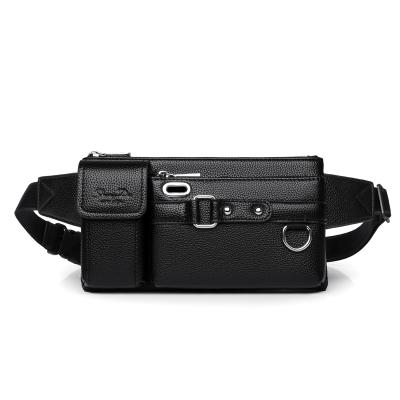 China Chinese High Quality Leather Water Proof Waist Bag Pussy Pack Waterproof Zipper For Men Sports Chest Belt Bag for sale