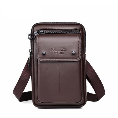 China High quality single bag waist bag leisure fashion shoulder bag daily travel one messenger men carry bag retro leather for sale