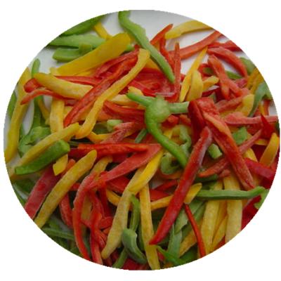 China IQF FROZEN 3 color pepper strips mix vegetables frozen mixed pepper for sale