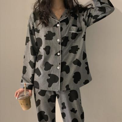 China QUICK DRY pajamas wholesale luxury women's sleepwear long sleeve pajama set turn-down collar ladies silk sleepwear for sale