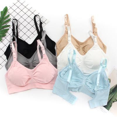 China Anti-Bacterial High Quality Women Front Buckle Soft Bra Wireless Breathable Comfortable Maternity & Nursing Bras for sale