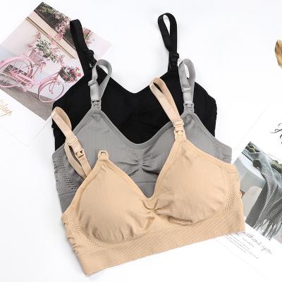 China New Anti-allergy Front Open Button Pregnant Underwear Wireless Comfortable Maternity Nursing Bras for Breastfeeding for sale