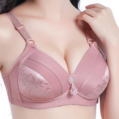 China QUICK DRY current available ladies plus size bra pink comfortable 38 cup women thin cup bras push up bra wire free for sale