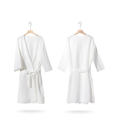 China Single Salon Breathable High Quality Cotton Disposable Spa Hotel Bathrobe Body Wrap Using Women Bathroom Long Robes for sale