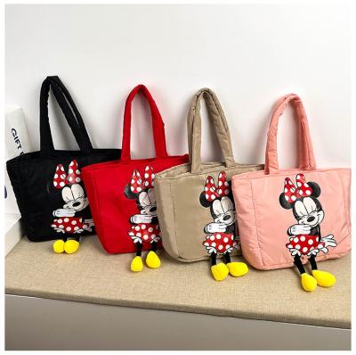 China Durable Wholesale Fashion Trends Cartoon Mickey Mouse Large Capacity Ladies Shopping Handbag for sale