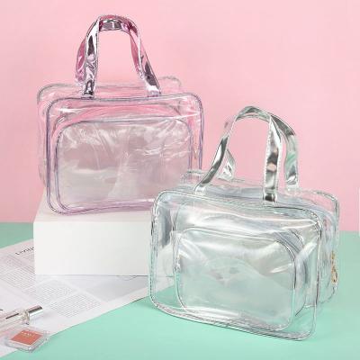 China Fashion Hot Selling Transparent Single Zipper PVC Waterproof Cosmetic Makeup Bag for sale