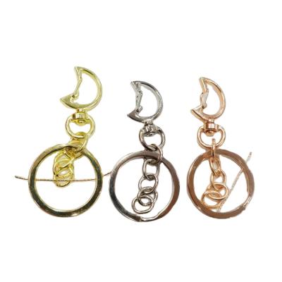 China Metal+plastic Moon Shaped Metal Chain 8 Set Zinc Alloy Shaped Decorative Key Chain Bag Diy Clasp Ring Forr Pendant Key Chain Connector for sale