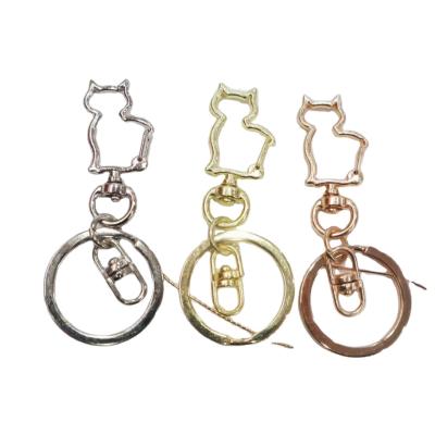 China Custom Logo Key Chain Buckle Accessories Rotary Cat Eight Metal Alloy Metal Hook Jewelry Pendant Ring With Link for sale