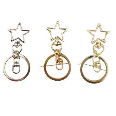 China Metal+plastic Alloy Star Ring Jewelry Accessories Jewelry DIY Key Chain Custom Metal Key Rings for sale