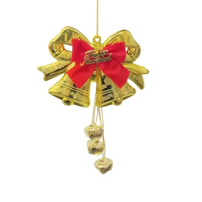 China Christamas Home Decoration Christmas Bells Bow Hanging Five-pointed Star Christmas Ornament Home Gift Christmas Tree Decorations for sale